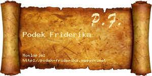 Podek Friderika névjegykártya
